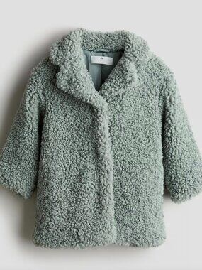 H&M Teddy Coat Mint Green 3/4T